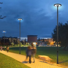 Brilagi-LED Vonkajšia pouličná lampa so stĺpom 5 m URBANSPARK LED/120W/230V čierna IP65