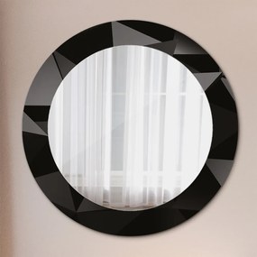 Okrúhle dekoračné zrkadlo s motívom Abstraktný čierny fi 60 cm