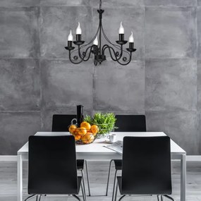 Luster na reťazi DONATO 5xE14/40W/230V čierna