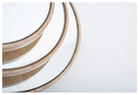 Nástenné zrkadlo s rámom z masívneho dubového dreva Gazzda Look, ⌀ 32 cm