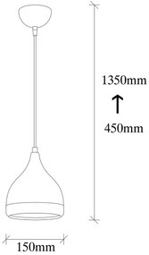 Závesné svietidlo na lanku YILDO 1xE27/40W/230V čierna/medená