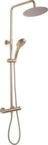 Rea Vincent, sprchový set s termostatickou batériou a dažďovou hlavicou 25cm, zlatá matná, REA-P6602