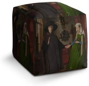 Sablio Taburet Cube Svadba manželov - Jan van Eyck: 40x40x40 cm