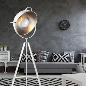 Retro stojaca lampa Toma biele