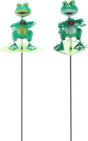 OZDOBA NA VRCH Kvetináča / do záhrady – Žaba 11 cm / 50 cm *5313