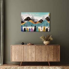 Grafický obraz s jeleňmi (90x60 cm)