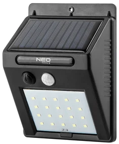 NEO TOOLS Solárna nástenná lampa 20 SMD LED 250 lm 99-055