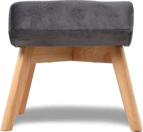 Kreslo Picolo s podnožkou, šedá (Tempo 4607 / přírodní)