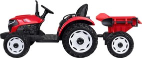 JOKOMISIADA Akumulátorový traktor s prívesom a pohyblivým sklápacím košom PA0347 červený