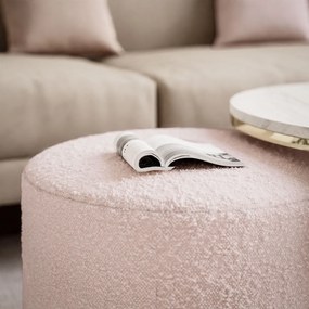 KONFERENČNÝ STOLÍK LEONARDO X BIELY MRAMOR + ZLATÝ + TABURET RUŽOVÝ