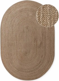 Obojstranný/ručne tkaný jutový koberec v tmavo prírodnej farbe 160x230 cm Braided – Hanse Home