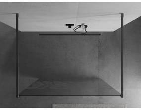 Mexen Kioto, sprchová zástena Walk-In 100 x 200 cm, 8mm číre sklo biely vzor, grafitový profil, 800-100-002-66-85