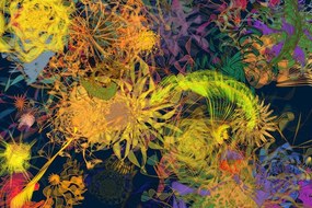 Samolepiaca tapeta farebné abstraktné umenie - 150x100