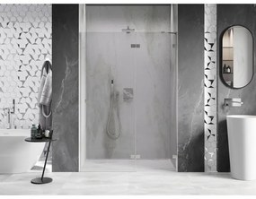 Mexen, Mexen Lunar pravé otočné sprchové dvere 140 cm, transparentné, brúsený nikel - 834-140-000-97-00-P