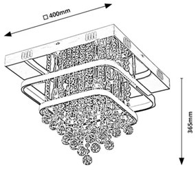 Rabalux 2239 - Krištáľový prisadený luster PALLAS LED/36W/230V + 4xE14/40W