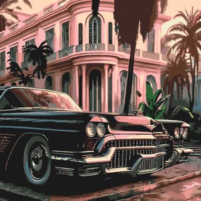 Gario Maľovanie podľa čísel Cadillac Rozmery: 80 x 80 cm, Rámovanie: Iba zrolované plátno