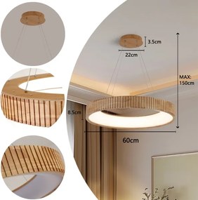 Brilagi - LED luster na lanku FALCON WOOD MODERN LED/40W/230V pr. 60 cm drevo