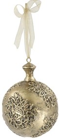 Mosadzná antik vianočná ozdoba gule Mossier - Ø 10*15 cm