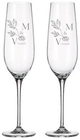 Dekorant Svadobné poháre na šampanské PRSTIENKY 270 ml 2KS