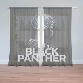 Sablio Záclony BLACK PANTHER z profilu Čierny: 2ks 150x250cm