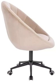 LuxuryForm DESIGN Kreslo VERA VELUR na čiernej podstave s kolieskami - latte