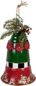Christmas Decoration Figurine Bell ? 24x36 Cm Red Metal - ? 24*36 cm