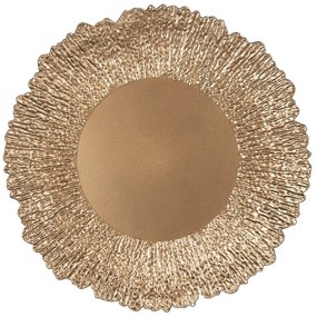 Zlatý servírovací tanier s ozdobným okrajom v tvare kvetu - Ø 33*2 cm
