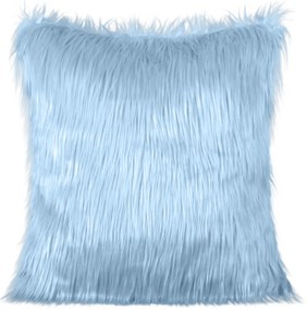 CHLPATÁ DEKORAČNÁ OBLIEČKA NA VANKÚŠ 818 55X55 CM SVETLOMODRÁ