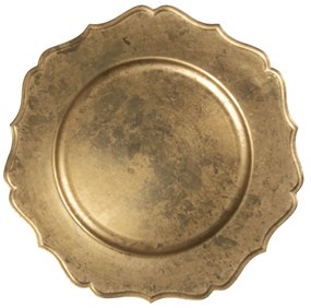 Zlatý melanínové tanier / podnos s patinou I - Ø 33 cm