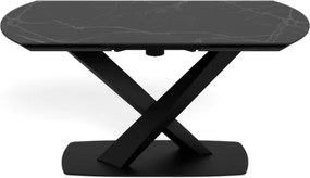 Rozkladací jedálenský stôl Morella 160/240 cm čierny mramor/čierny