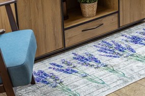 Protišmykový koberec / behúň ANDRE 2716 sivý / fialový