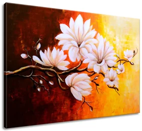 Gario Ručne maľovaný obraz Farebné magnólie Rozmery: 100 x 70 cm