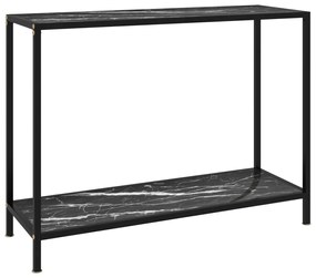 Konzolový stolík, čierny 100x35x75 cm, tvrdené sklo