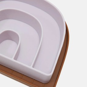 OYOY LIVING Detský tanier a miska Rainbow Plate &amp; Bowl caramel