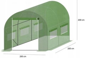 Záhradný fóliovník v zelenej farbe 2 m x 2 m