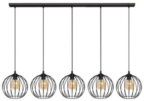 Helam Luster na lanku MERCURE 5xE27/15W/230V čierna W-L 1388/5 BK-B