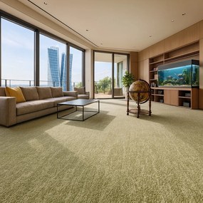 Spoltex, Koberec metráž Leon 53444 Zelený, na mieru, šíře 4m, zelená, filc, obývacia izba