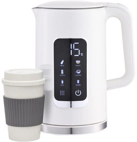 Rýchlovarná kanvica s LCD displejom 1,7 l 2200W/230V biela + cest. hrnček 450 ml