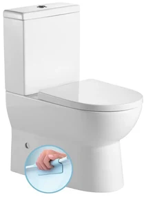 Aqualine Sapho, JALTA RIMLESS WC kombi misa s nádržkou vrátane splachovacej súpravy, spodný/zadný, PB103RW