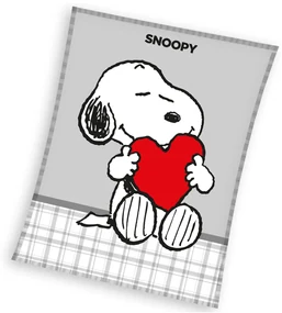Detská mikroplyšová deka 150 x 200 cm - Snoopy Love