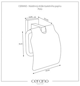 CERANO - Nástenný držiak toaletného papiera Polo - čierna matná, CER-CER-479569