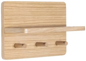 Nástenný vešiak v dekore duba v prírodnej farbe s poličkou Space – Hübsch