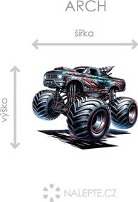 Monster truck 02 textilní prelepiteľná nálepka na stenu hárok 47 x 37 cm