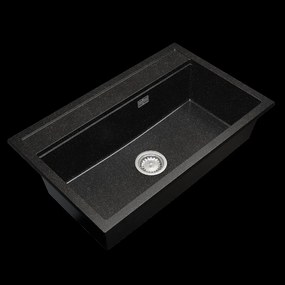 Gamma Advance, 1-komorový granitový drez 805x505x210 mm, čierna škvrnitá, GMA-ZLE000117