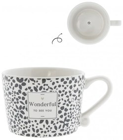 Cup White sm/Wonderful to see you Black 8.5x