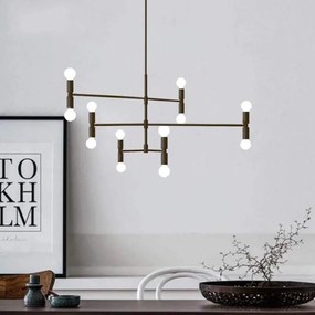 Toolight - Závesné svietidlo 12xE27 60W, čierna, OSW-05321