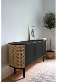 Nízka komoda v dekore duba v čierno-prírodnej farbe 150x75 cm Treasures – UMAGE