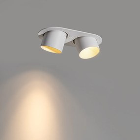 Okrúhle zapustené bodové svetlo biele GU10 70 mm výkyvné 2-svetlo - Installa