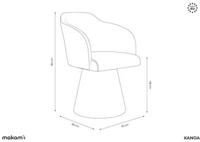 Čalúnené jedálenské kreslo v petrolejovej farbe Kanoa – Makamii