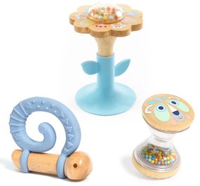 Darčeková súprava pre bábätko - hryzadielko slimák a dve hrkálky